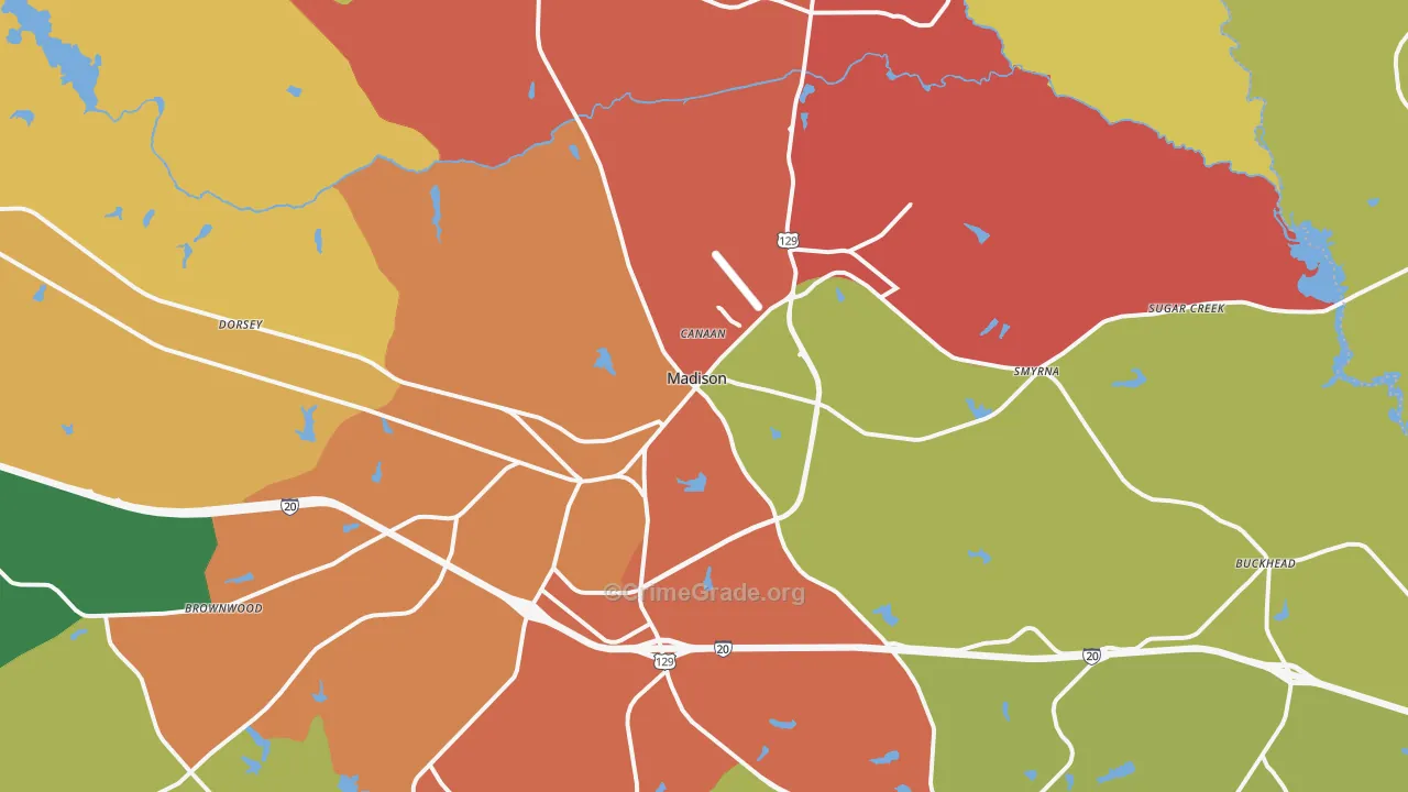 30650, GA Map of Theft Rates