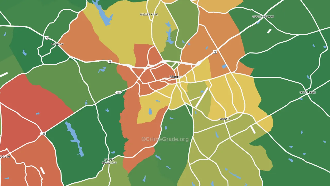 30655, GA Map of Theft Rates