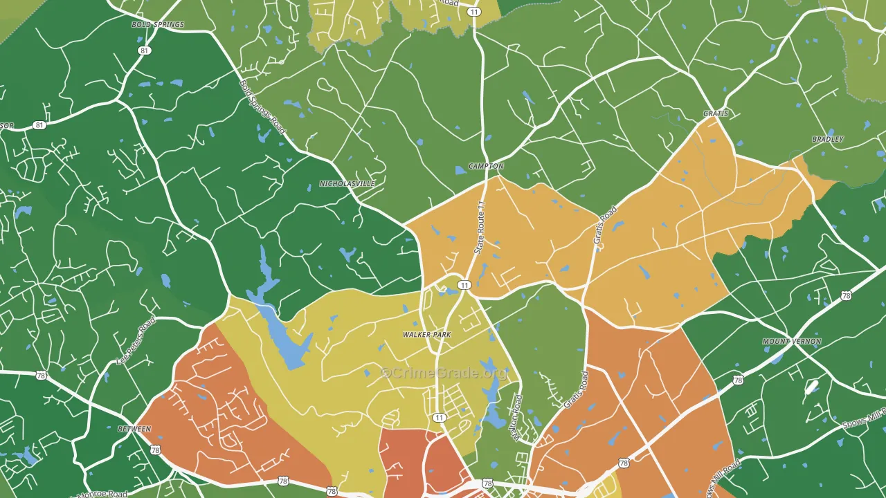 30656, GA Map of Theft Rates