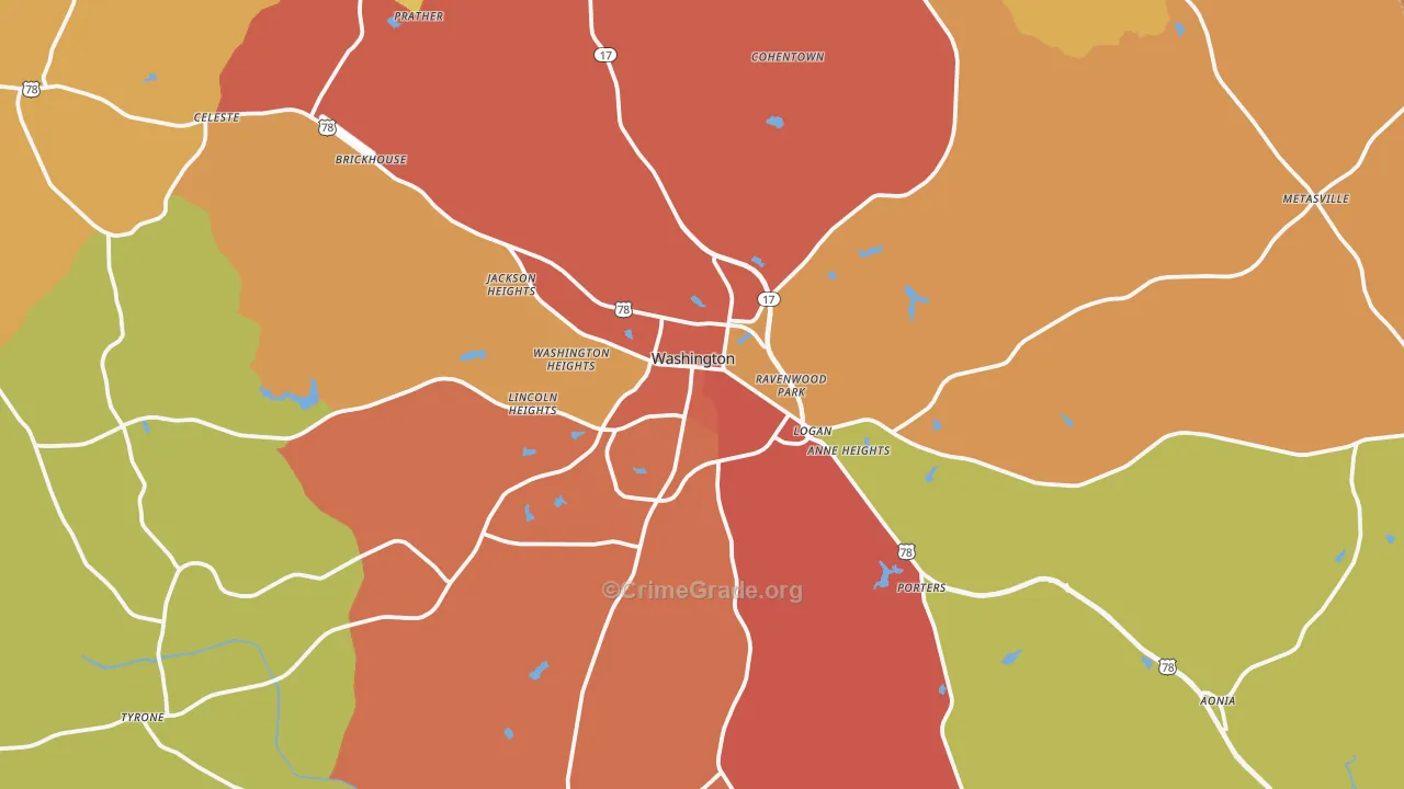 30673, GA Map of Theft Rates