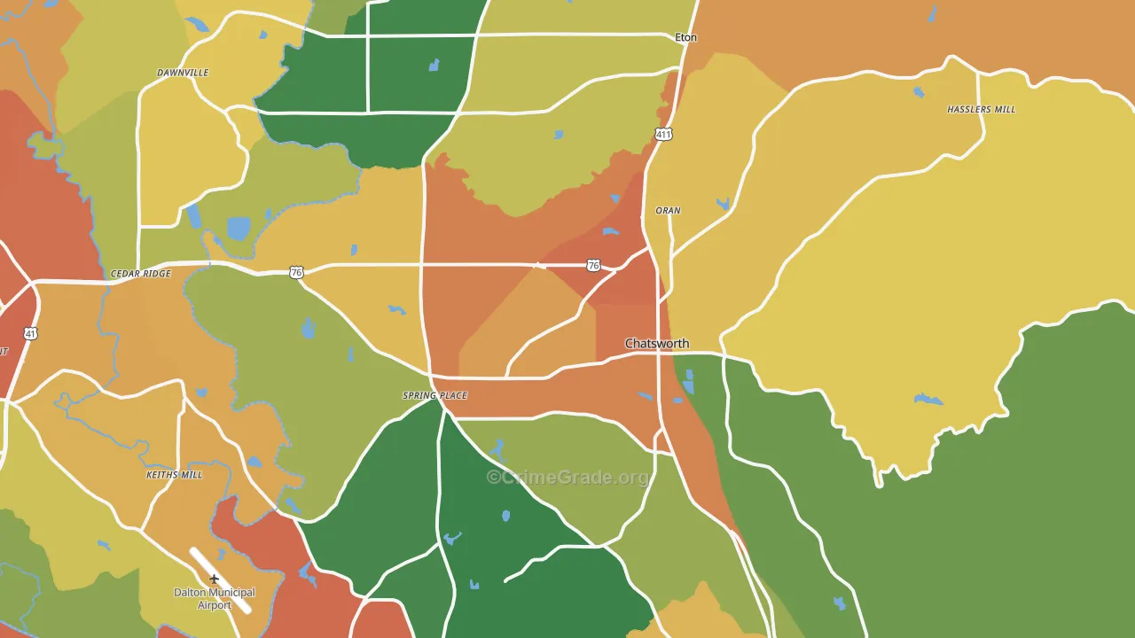 30705, GA Map of Theft Rates