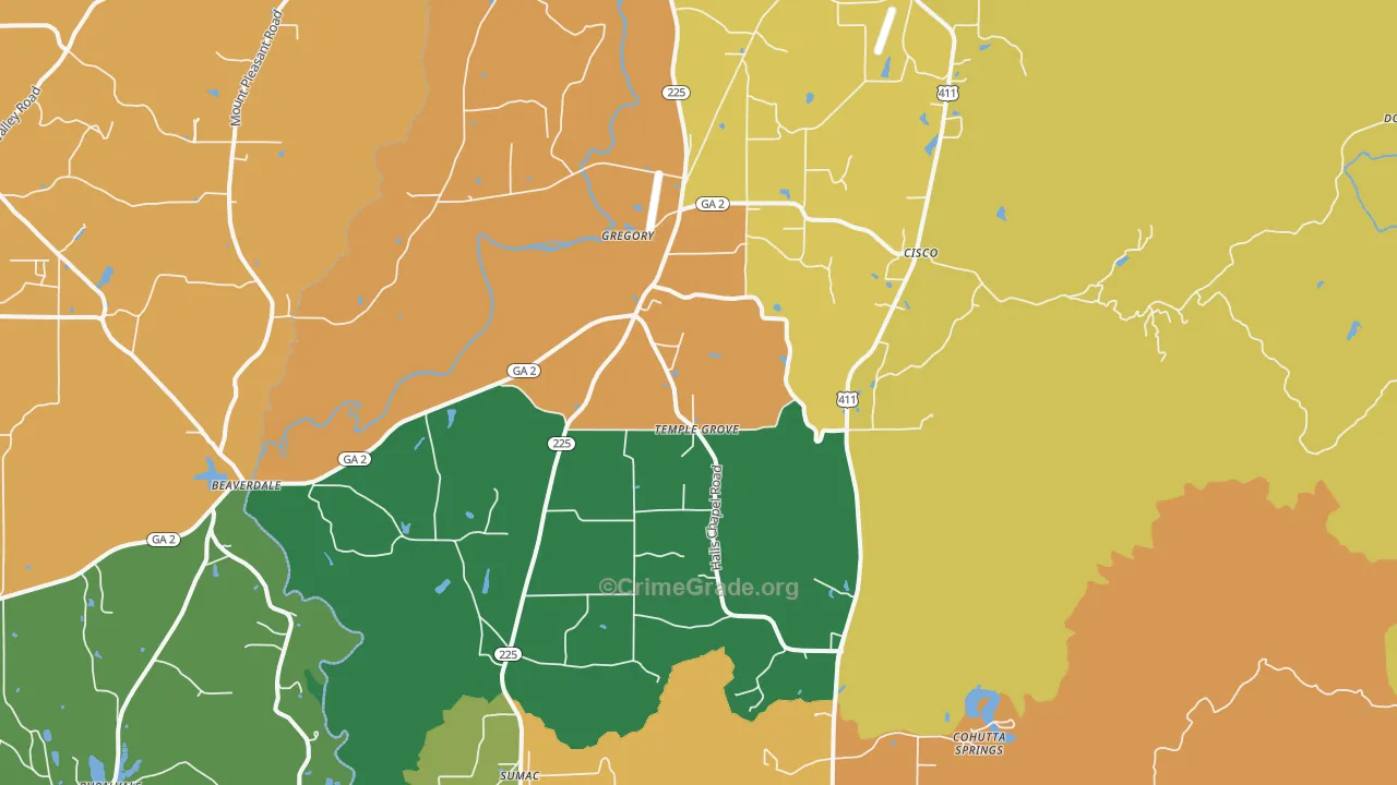 30711, GA Map of Theft Rates