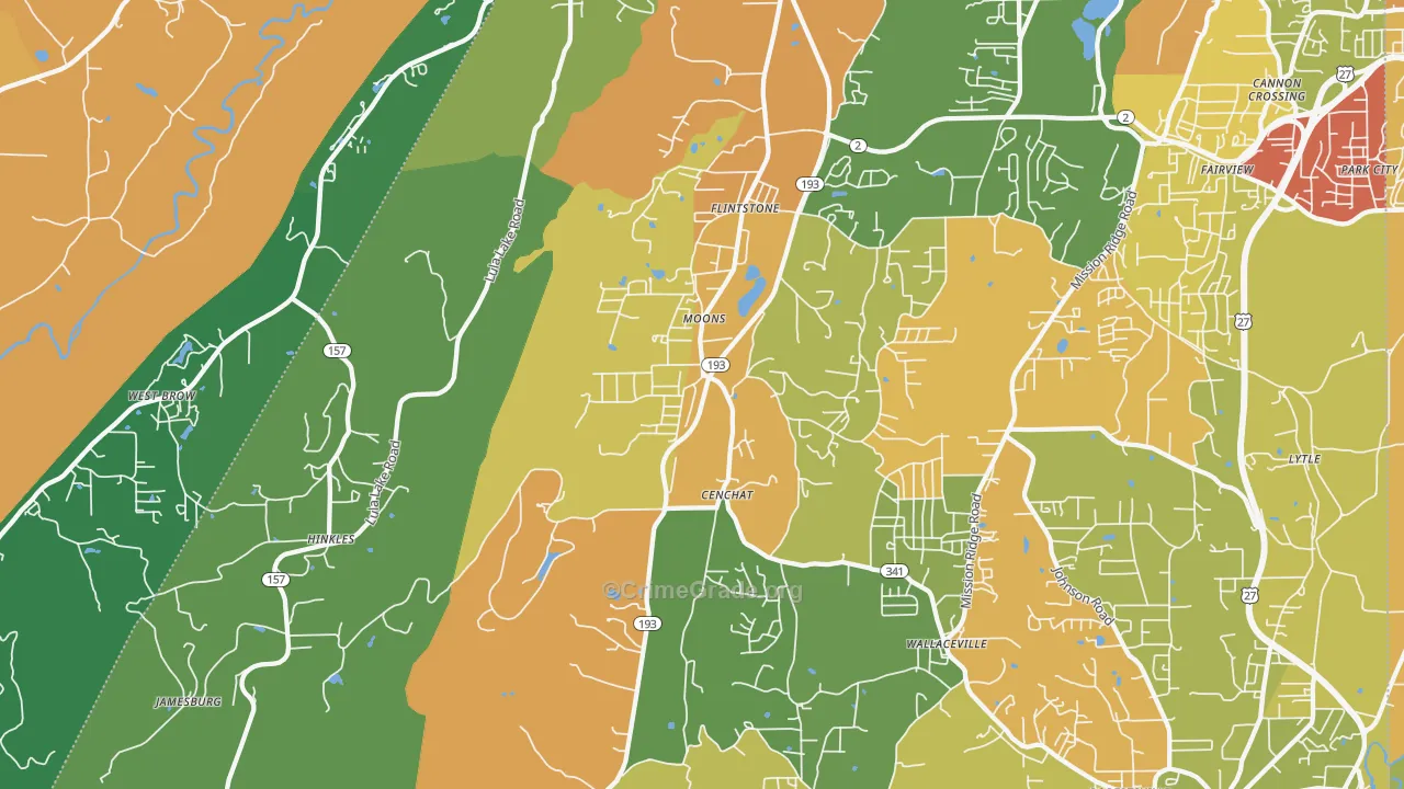 30725, GA Map of Theft Rates