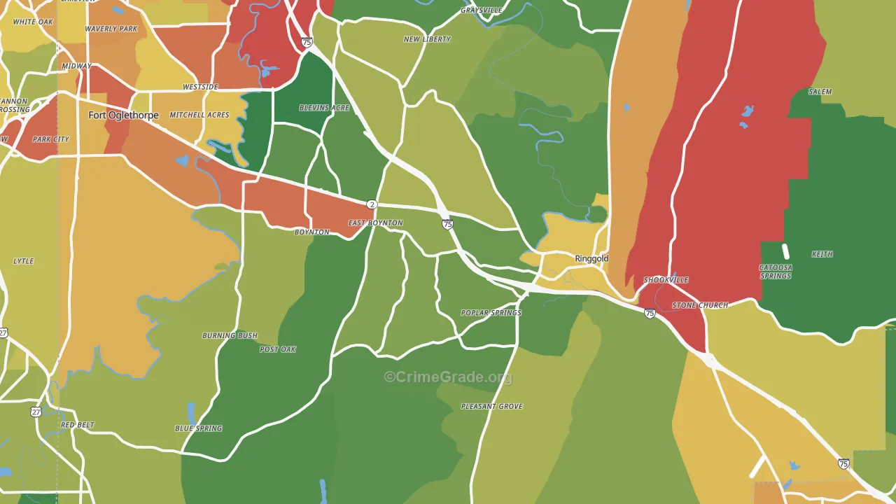 30736, GA Map of Theft Rates