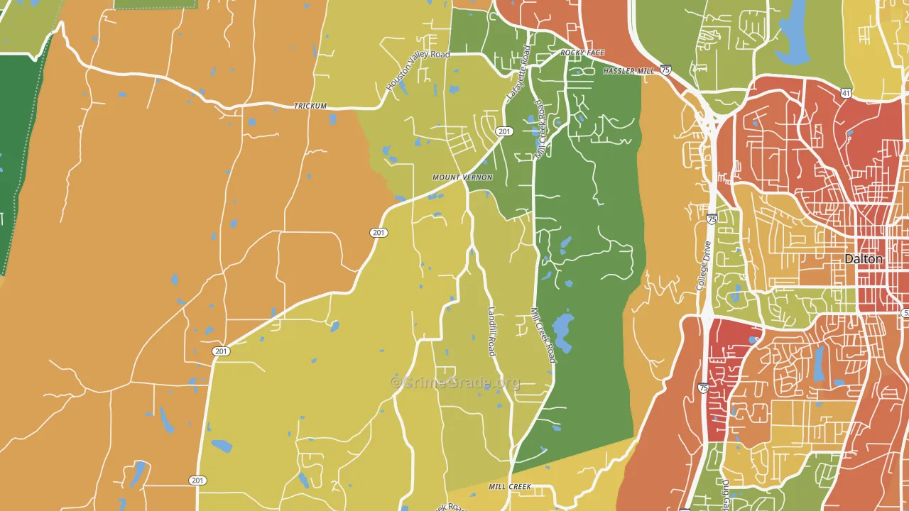 30740, GA Map of Theft Rates