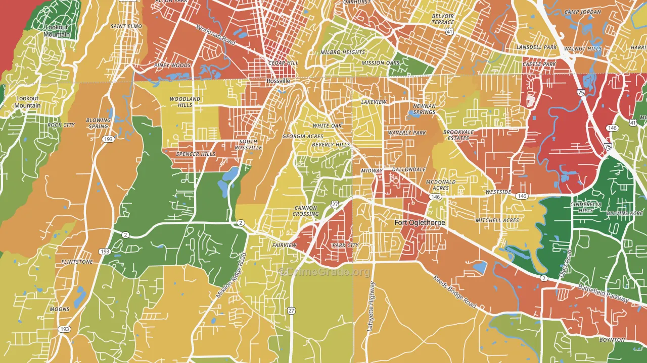 30741, GA Map of Theft Rates