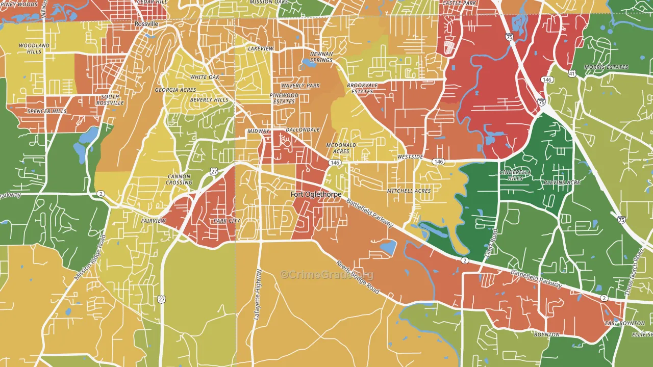 30742, GA Map of Theft Rates