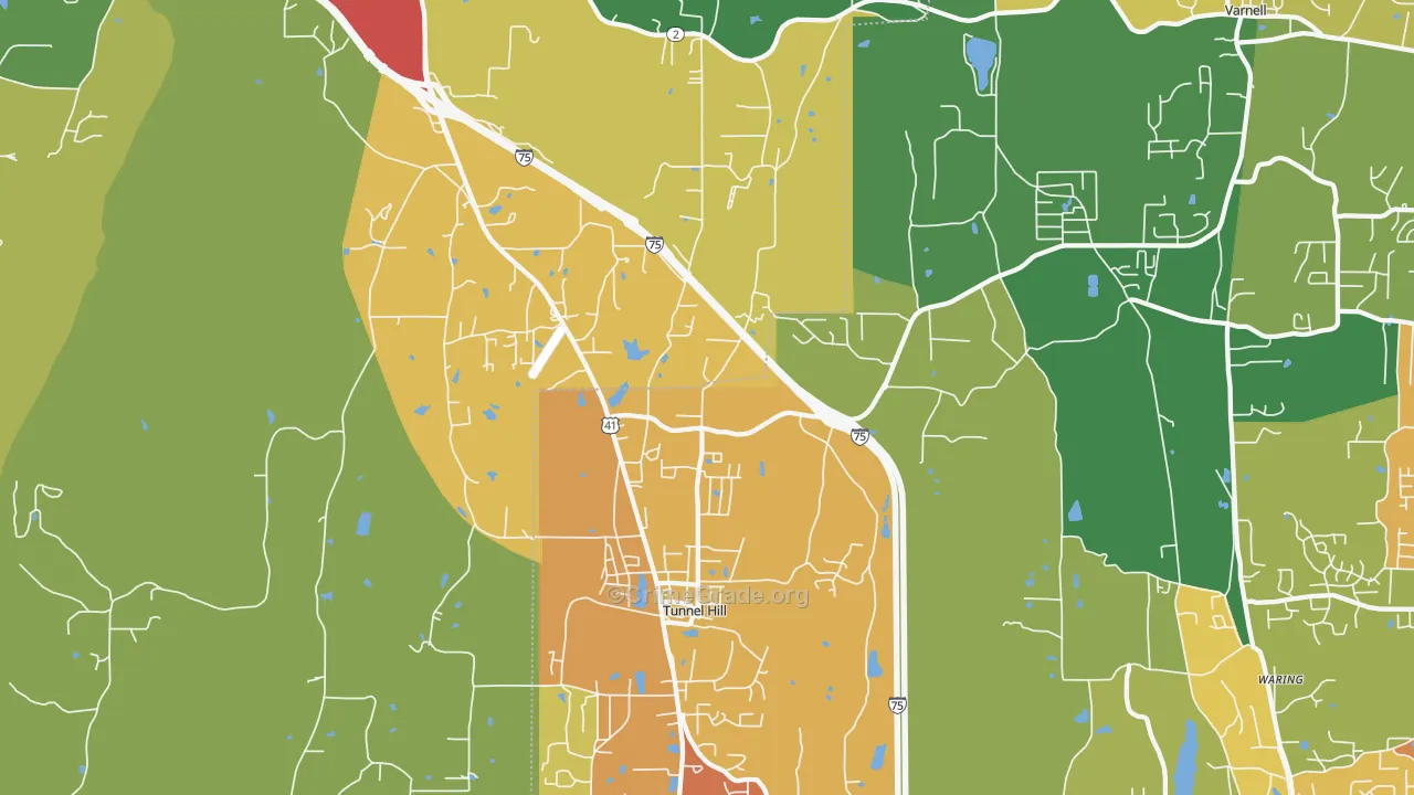 30755, GA Map of Theft Rates