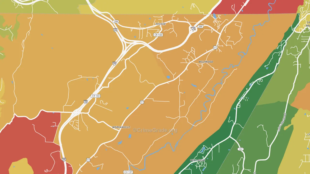 30757, GA Map of Theft Rates
