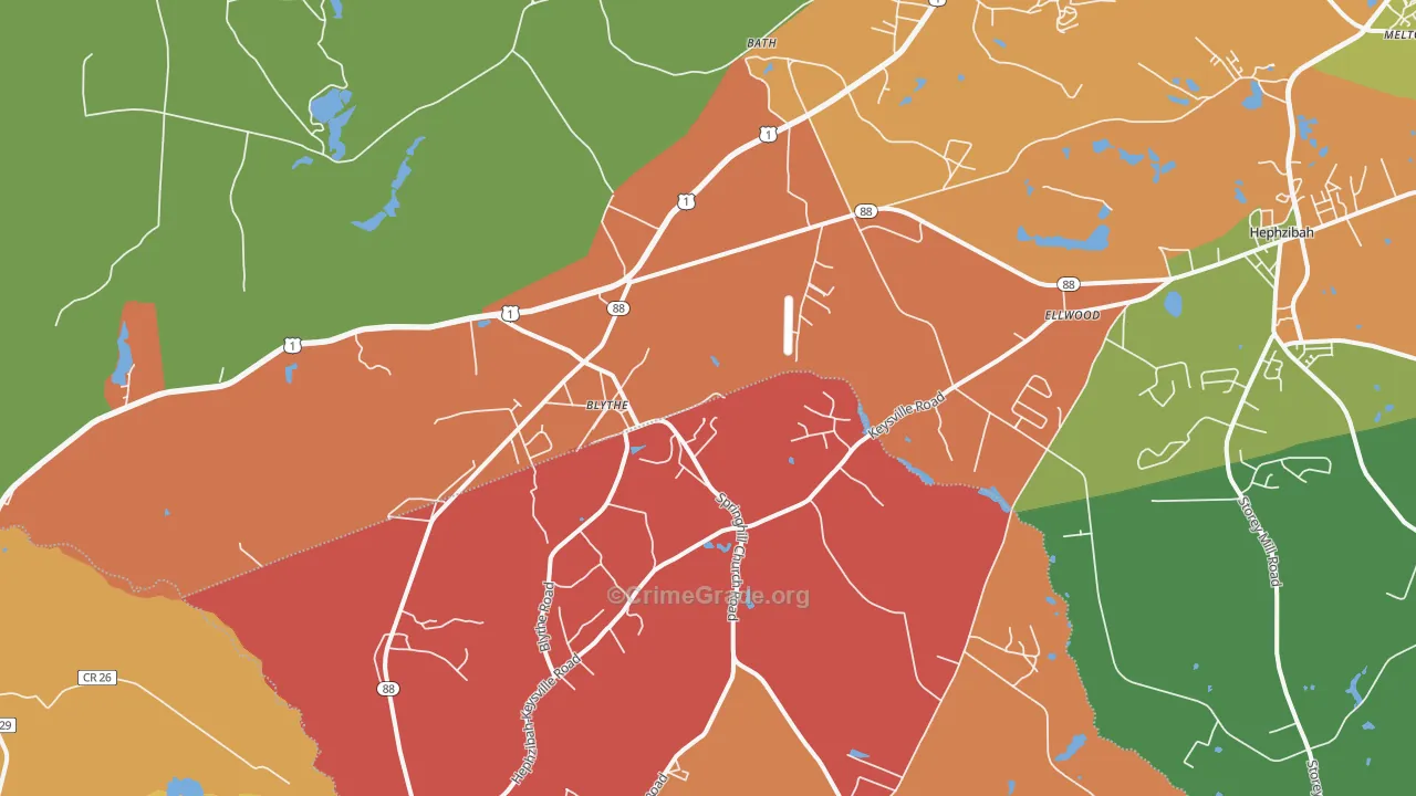 30805, GA Map of Theft Rates