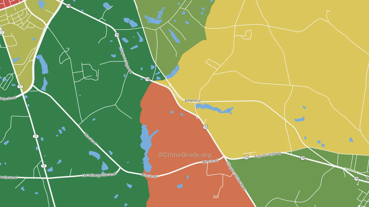 30806, GA Map of Theft Rates