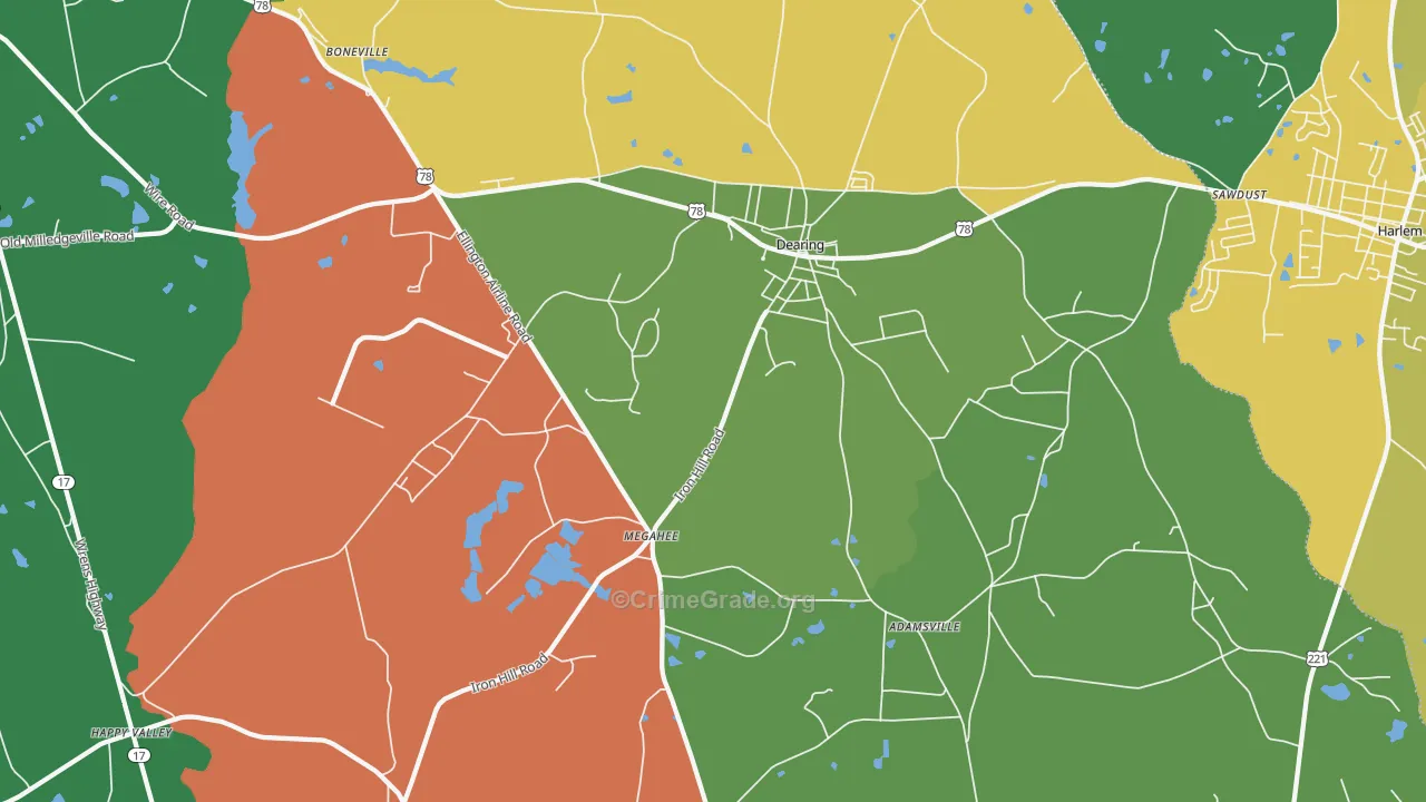 30808, GA Map of Theft Rates