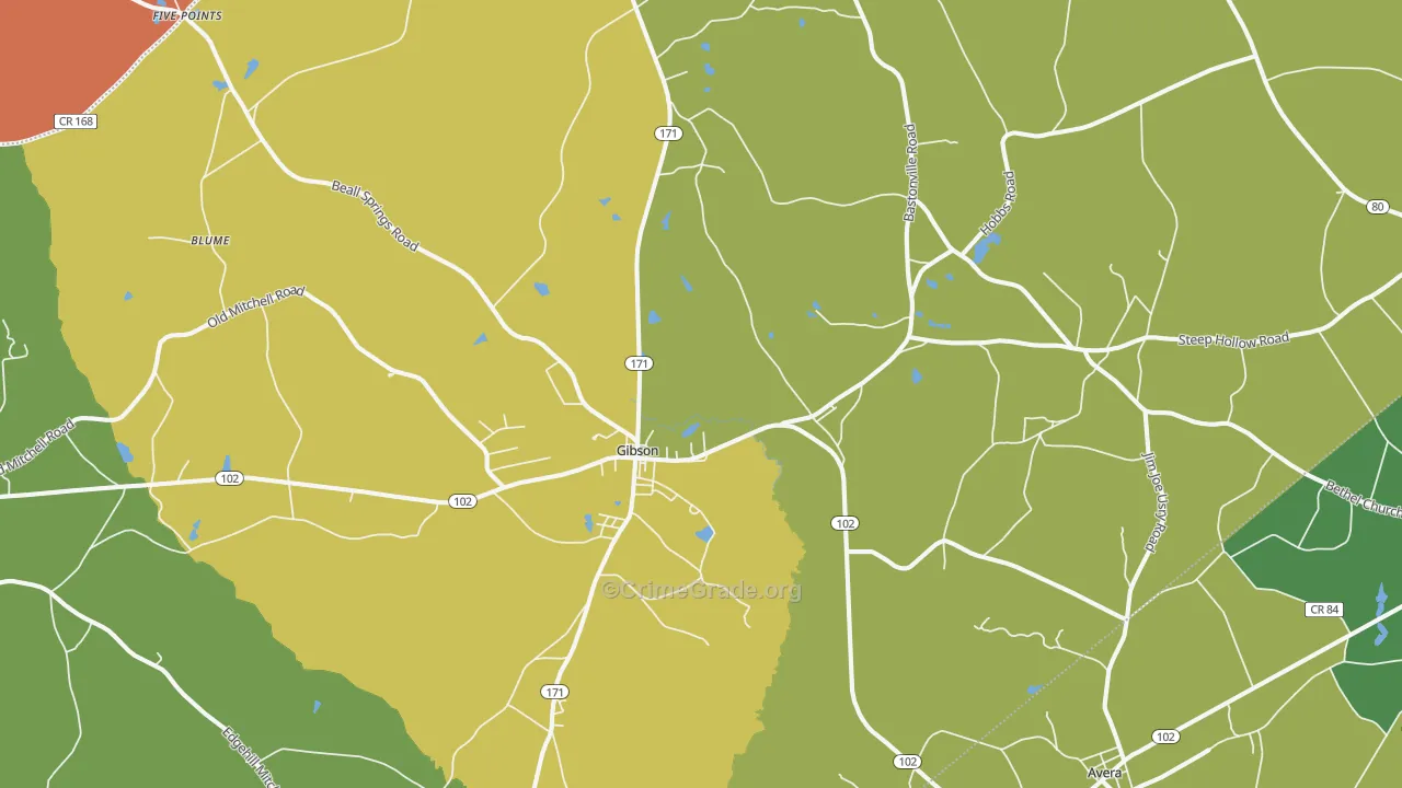 30810, GA Map of Theft Rates