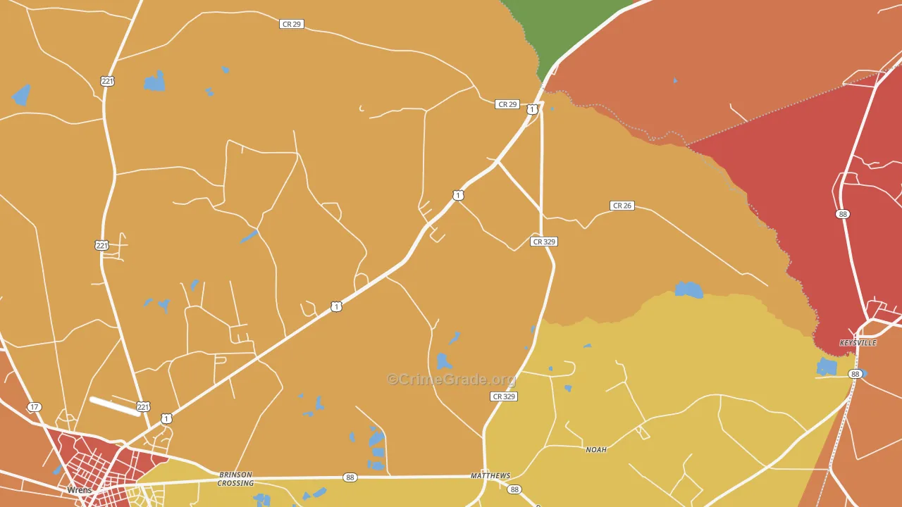 30818, GA Map of Theft Rates