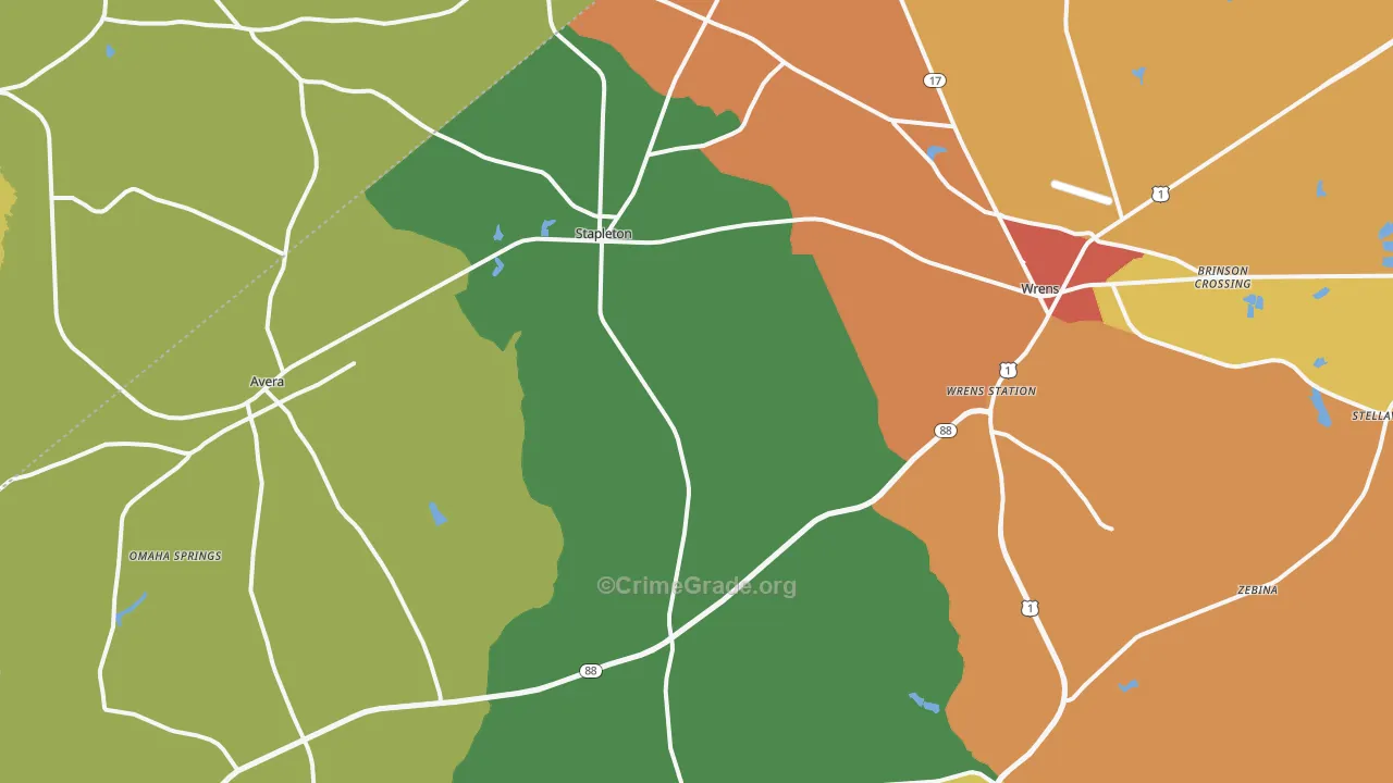30823, GA Map of Theft Rates