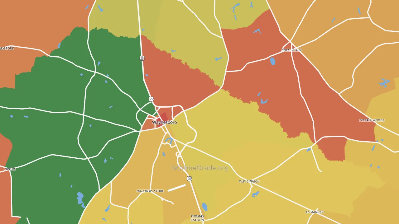 30830, GA Map of Theft Rates