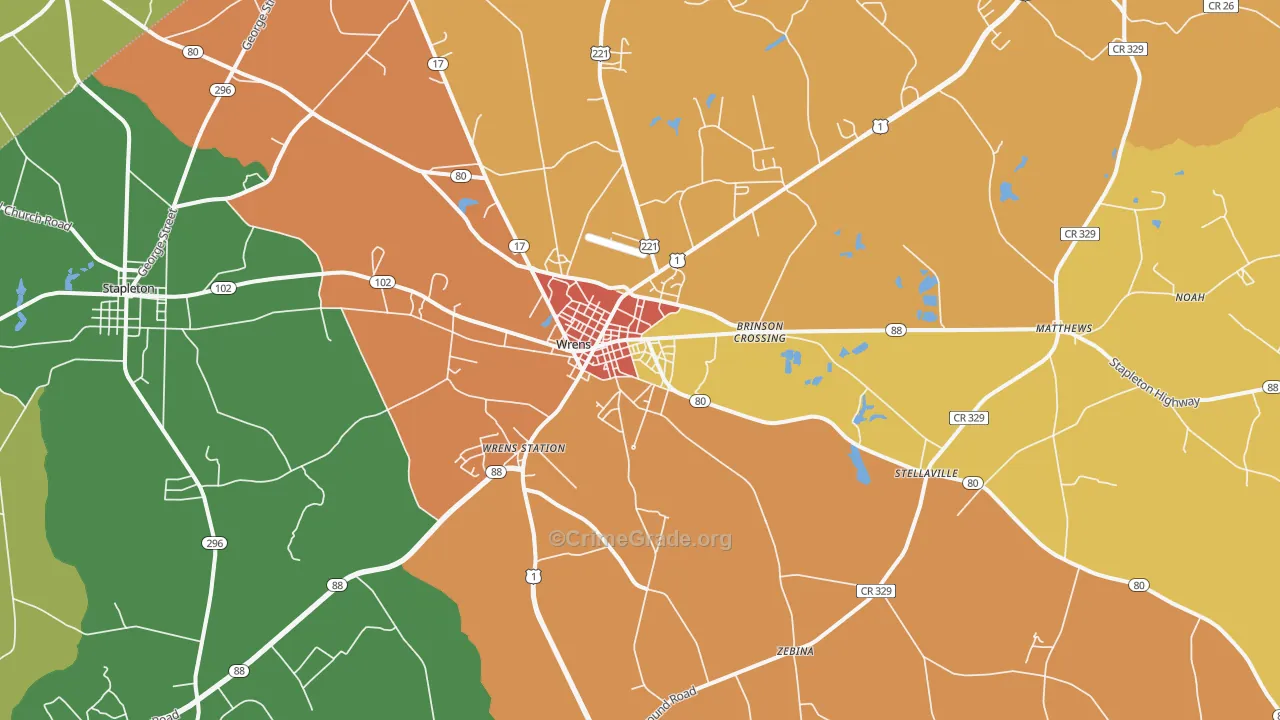 30833, GA Map of Theft Rates