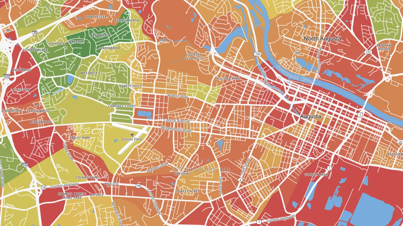 30904, GA Map of Theft Rates