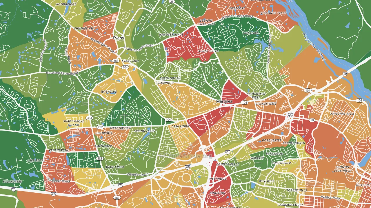 30907, GA Map of Theft Rates