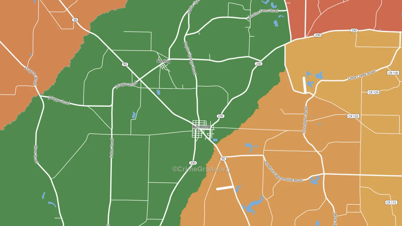 31007, GA Map of Theft Rates