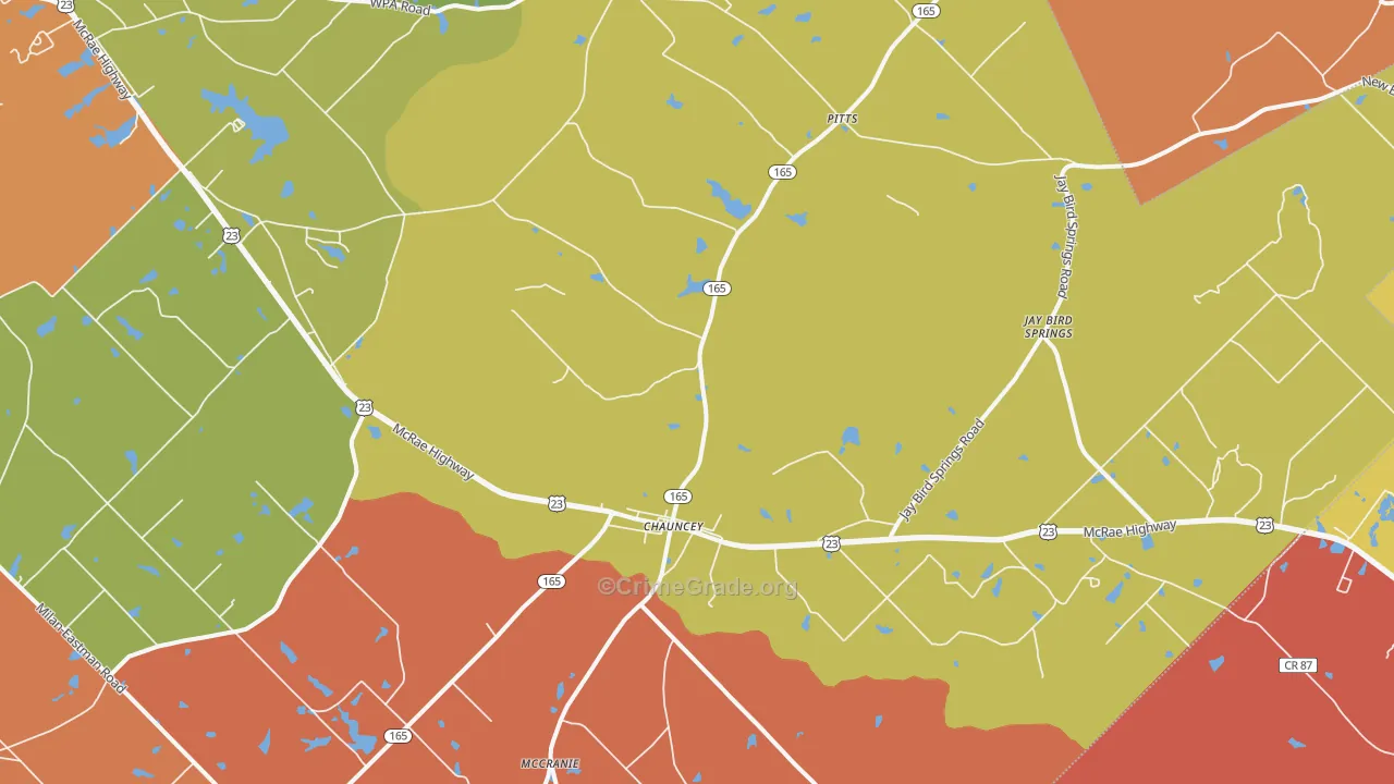 31011, GA Map of Theft Rates