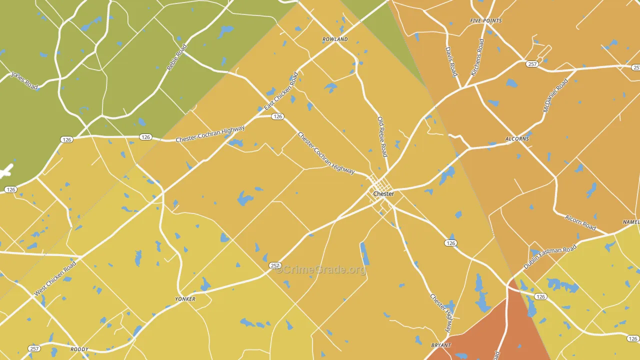 31012, GA Map of Theft Rates