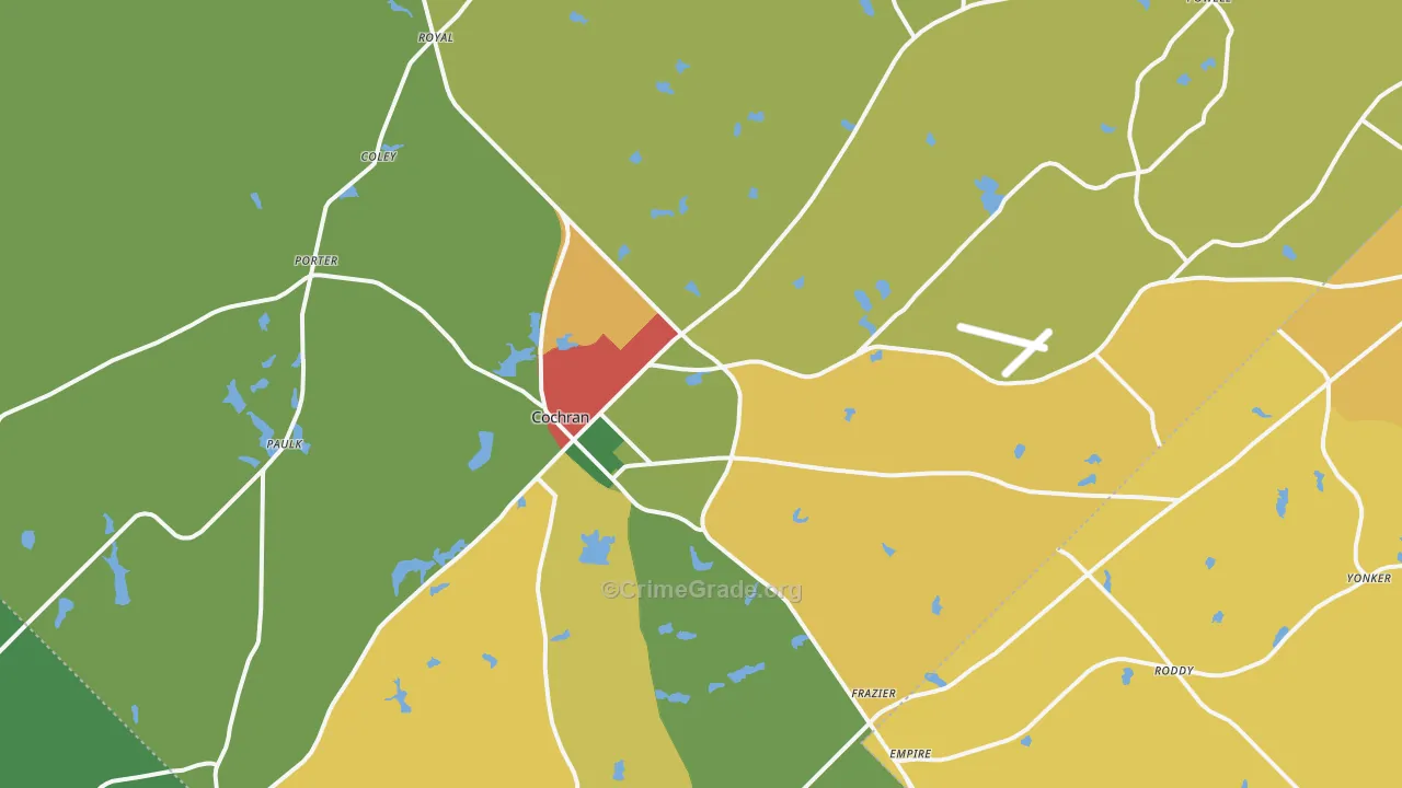 31014, GA Map of Theft Rates