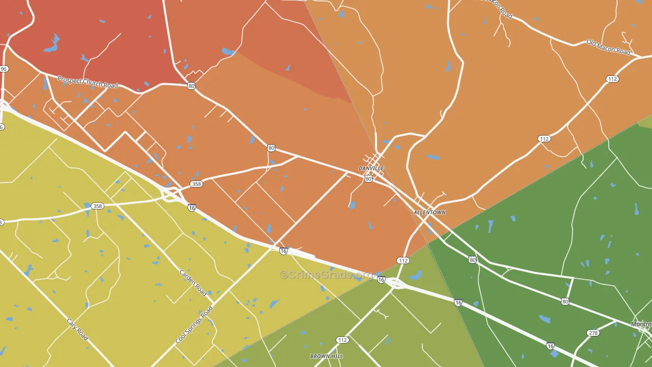 31017, GA Map of Theft Rates