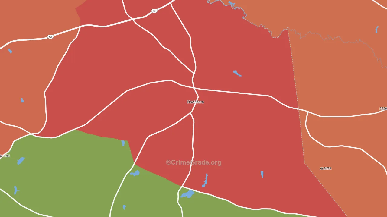 31018, GA Map of Theft Rates
