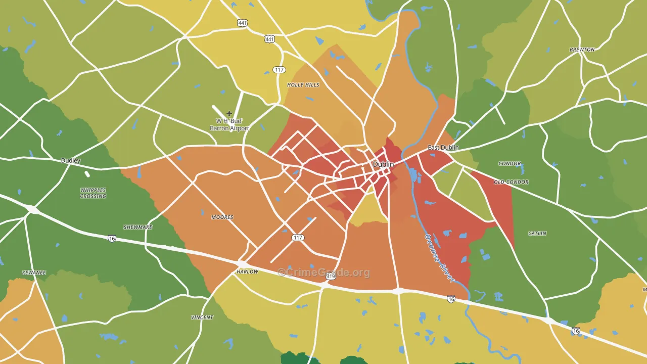 31021, GA Map of Theft Rates