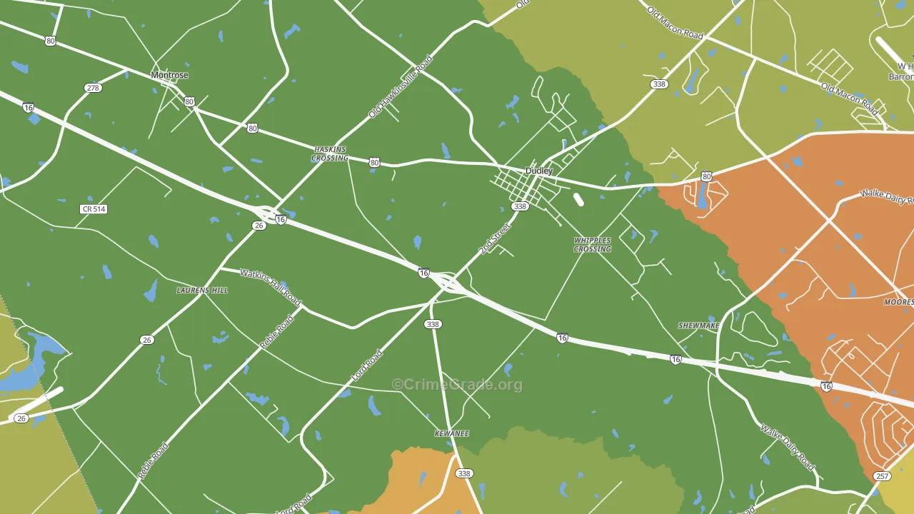 31022, GA Map of Theft Rates