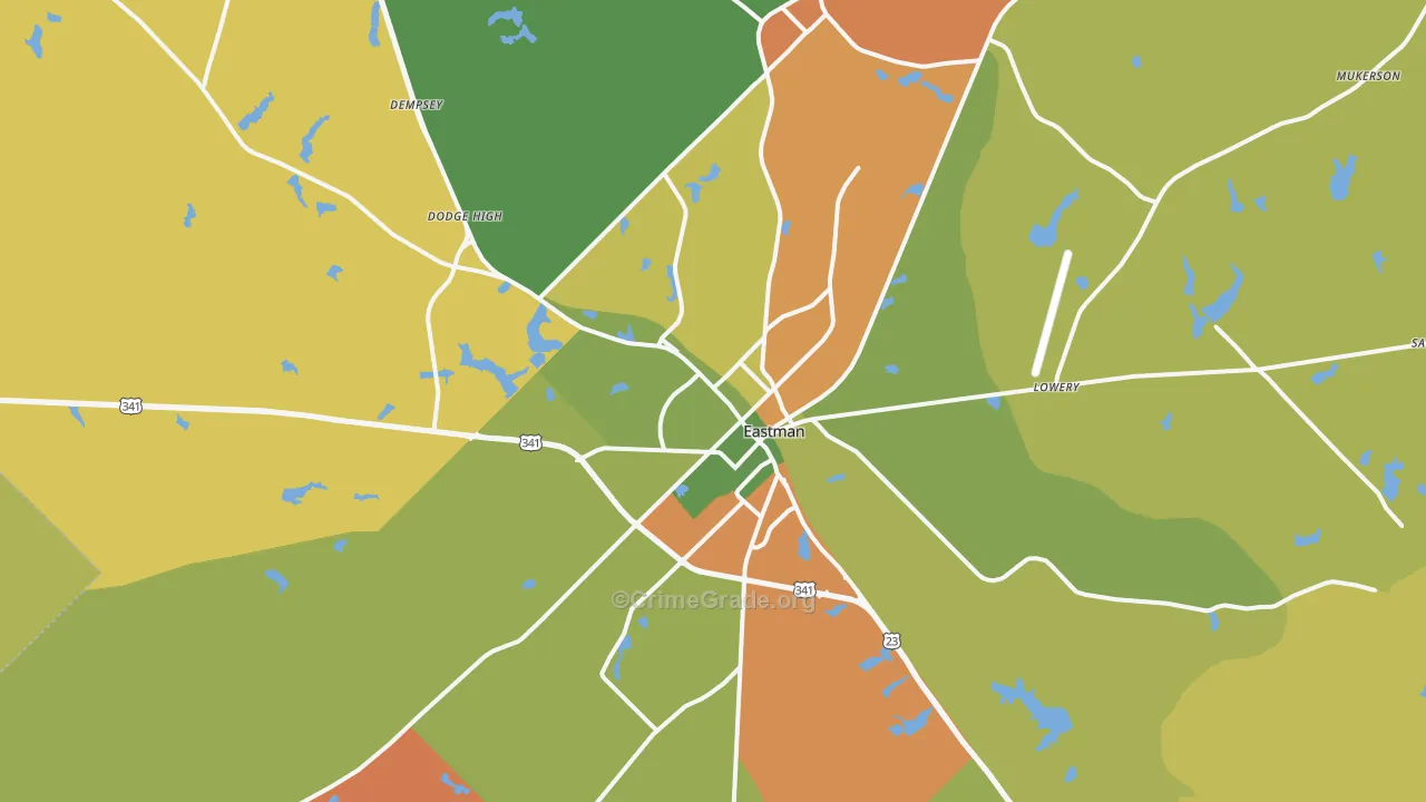 31023, GA Map of Theft Rates