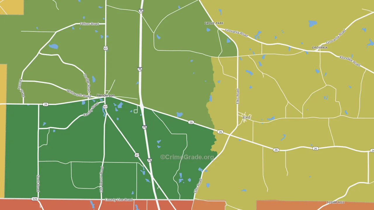 31025, GA Map of Theft Rates