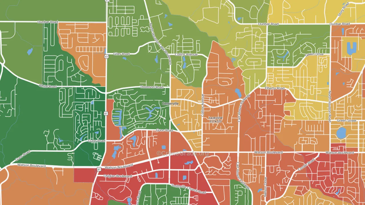 31028, GA Map of Theft Rates