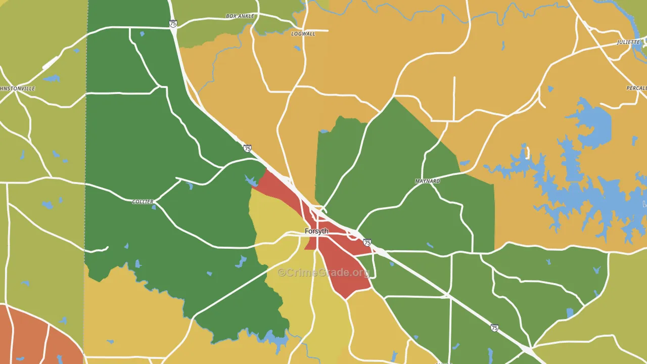 31029, GA Map of Theft Rates