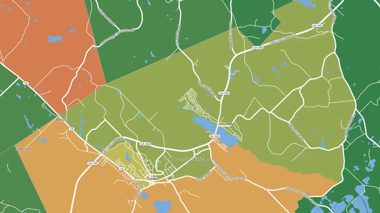 31031, GA Map of Theft Rates
