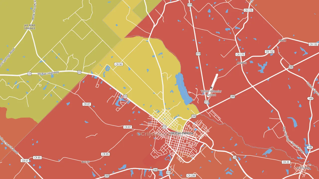 31037, GA Map of Theft Rates
