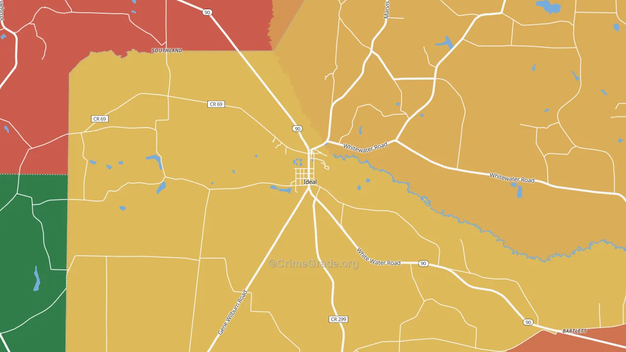 31041, GA Map of Theft Rates