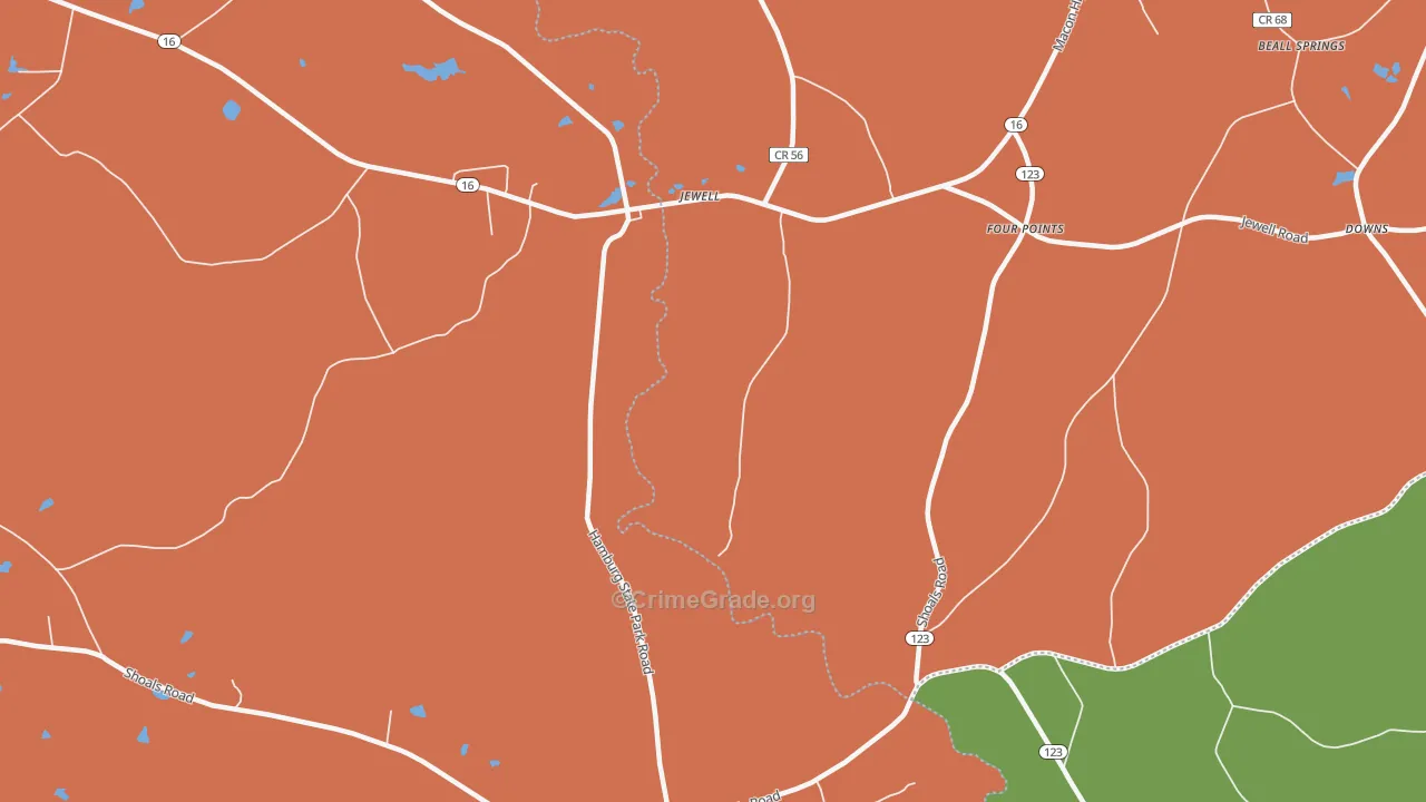 31045, GA Map of Theft Rates