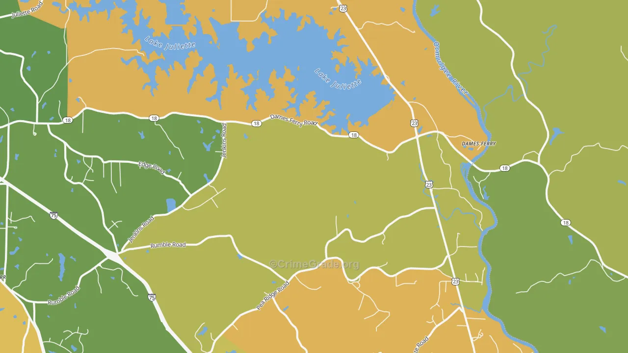 31046, GA Map of Theft Rates