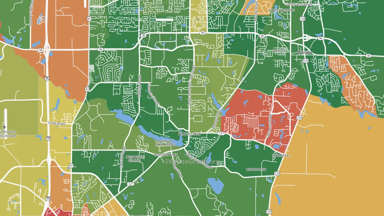31047, GA Map of Theft Rates