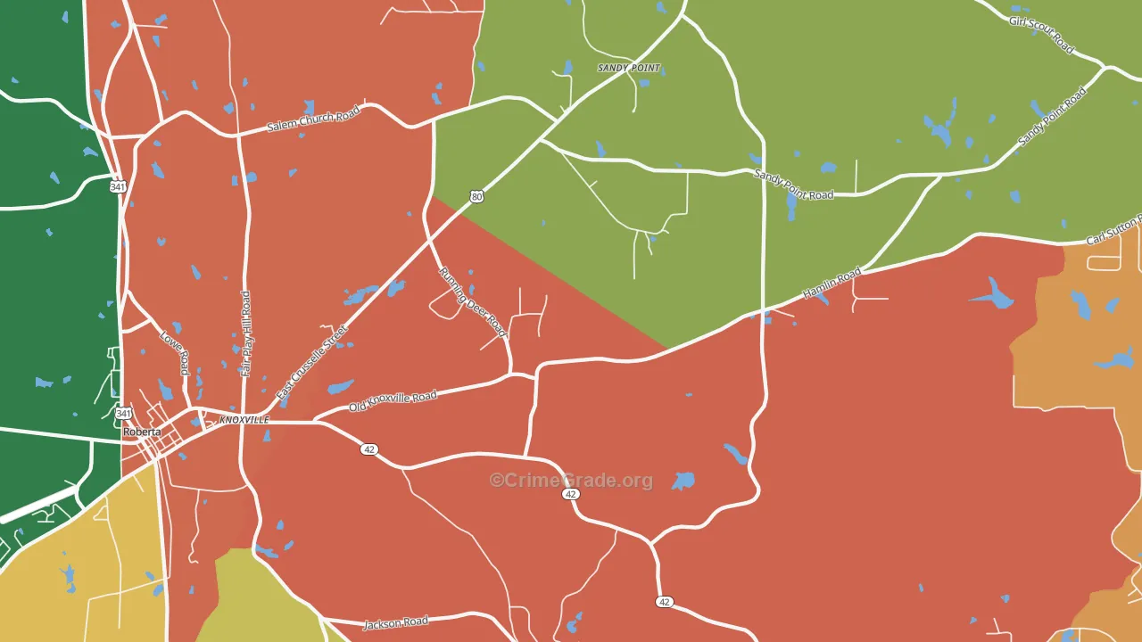 31050, GA Map of Theft Rates