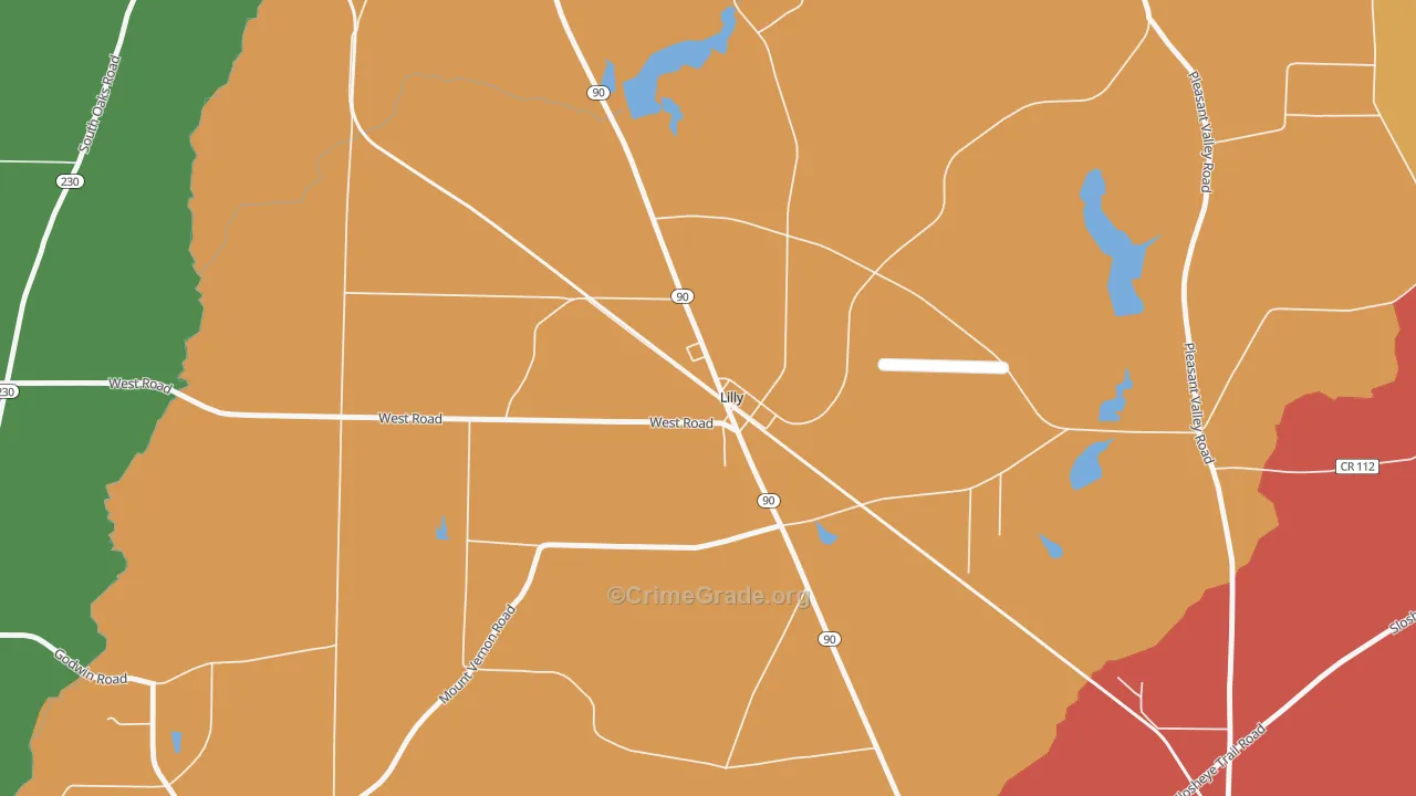 31051, GA Map of Theft Rates