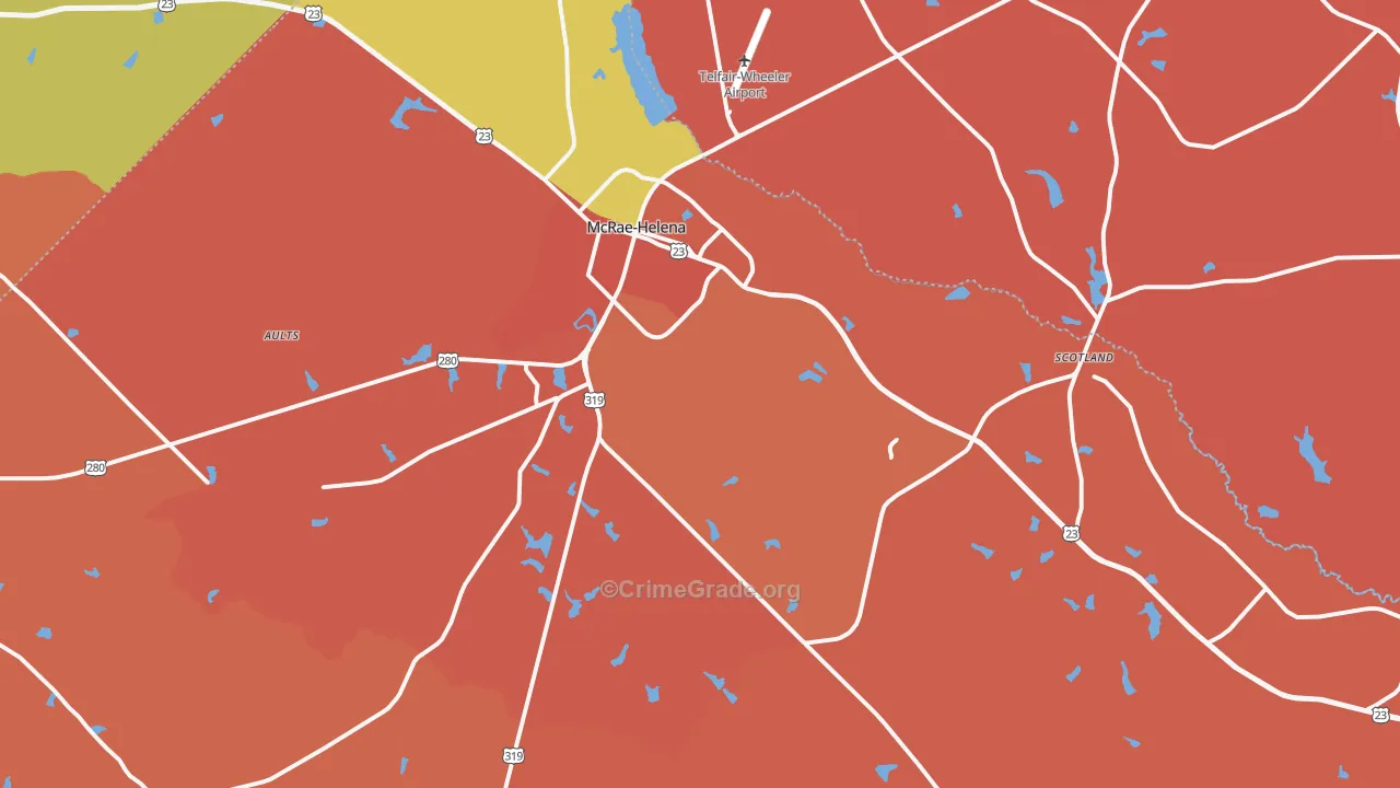 31055, GA Map of Theft Rates