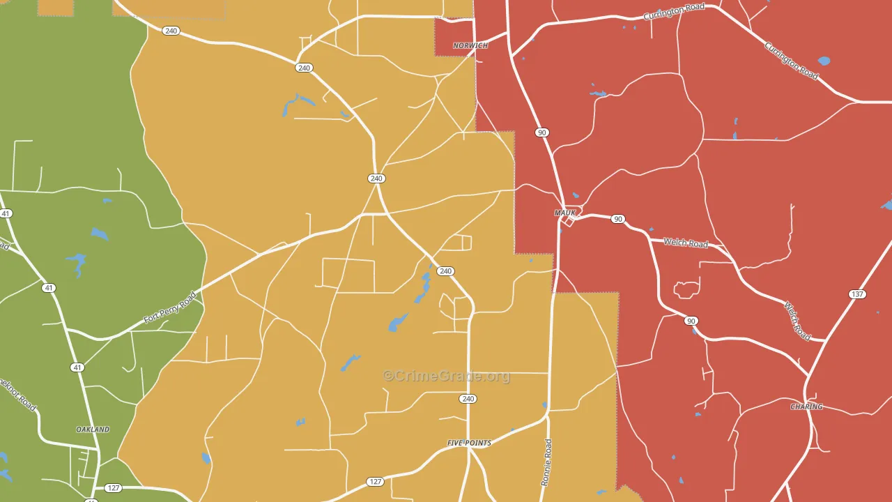 31058, GA Map of Theft Rates