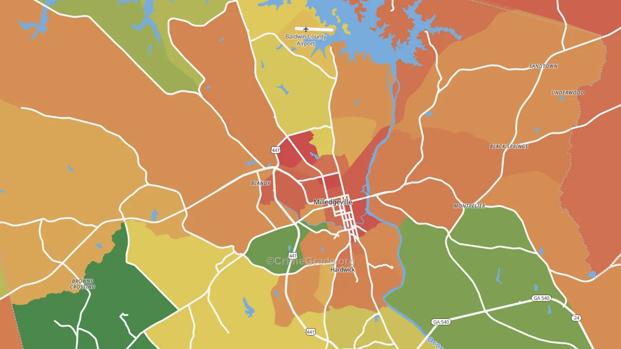 31061, GA Map of Theft Rates