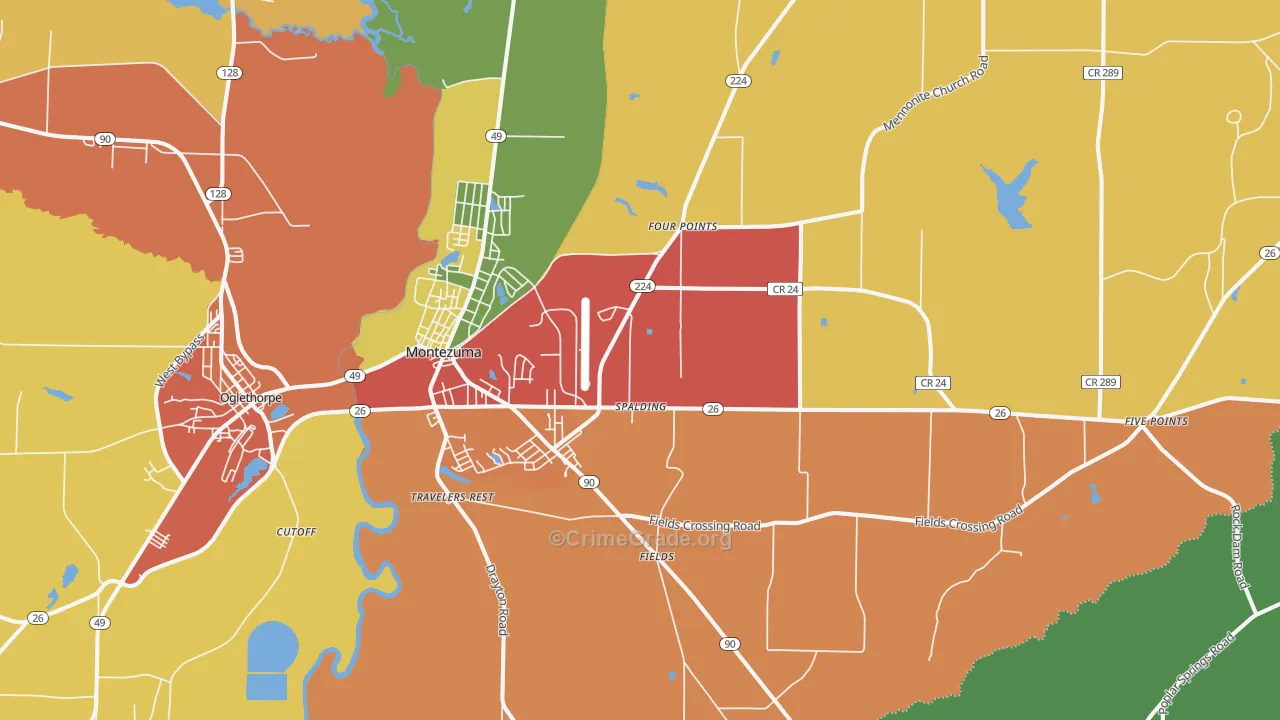 31063, GA Map of Theft Rates
