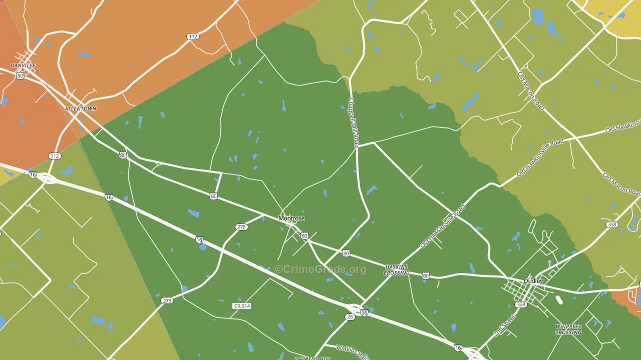 31065, GA Map of Theft Rates