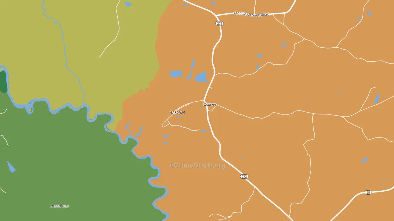 31067, GA Map of Theft Rates