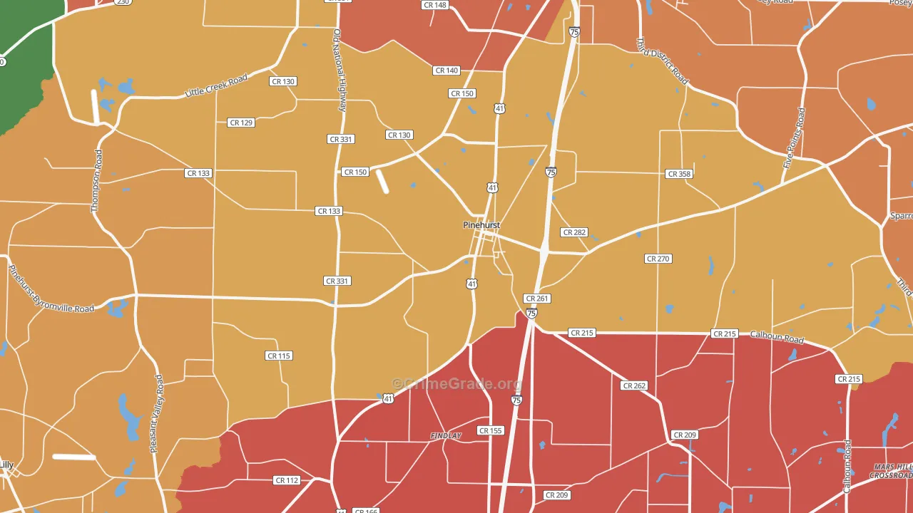 31070, GA Map of Theft Rates